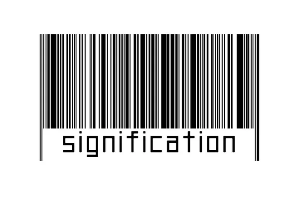 Digitaliseringsconcept Barcode Van Zwarte Horizontale Lijnen Met Onderstaande Opschrift — Stockfoto