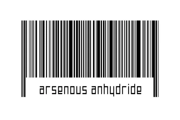 Ψηφιοποίηση Έννοια Barcode Μαύρο Οριζόντιες Γραμμές Επιγραφή Arsenous Ανυδρίτη Παρακάτω — Φωτογραφία Αρχείου