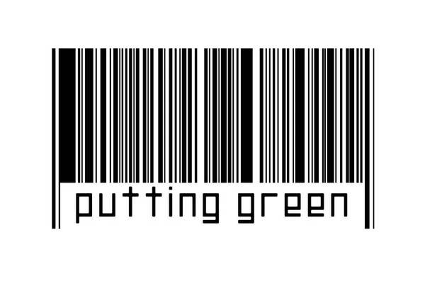 Barcode Witte Achtergrond Met Inscriptie Zetten Groen Onder Begrip Handel — Stockfoto