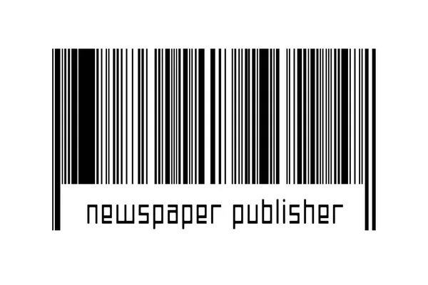 Barcode Λευκό Φόντο Επιγραφή Εκδότη Εφημερίδας Παρακάτω Έννοια Του Εμπορίου — Φωτογραφία Αρχείου