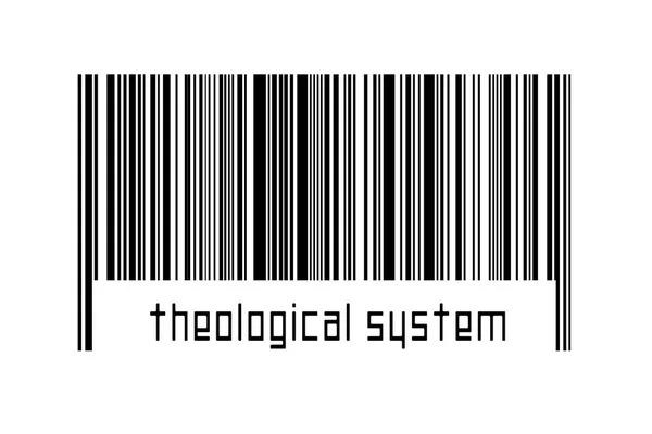 Concepto Digitalización Código Barras Líneas Horizontales Negras Con Sistema Teológico —  Fotos de Stock