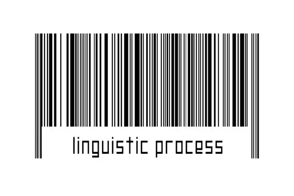 Digitalisierungskonzept Barcode Von Schwarzen Horizontalen Linien Mit Beschriftung Linguistischer Prozess — Stockfoto