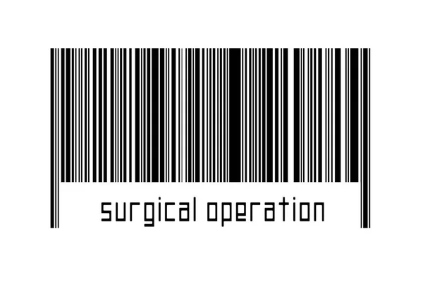 Barcode Λευκό Φόντο Επιγραφή Χειρουργική Επέμβαση Παρακάτω Έννοια Του Εμπορίου — Φωτογραφία Αρχείου
