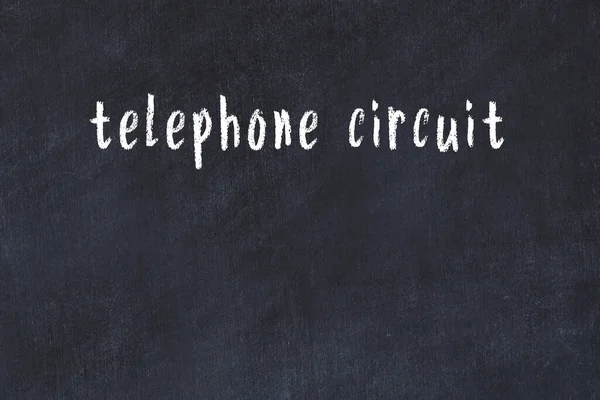 Chalk Handgeschreven Inscriptie Telefooncircuit Zwart Bureau — Stockfoto