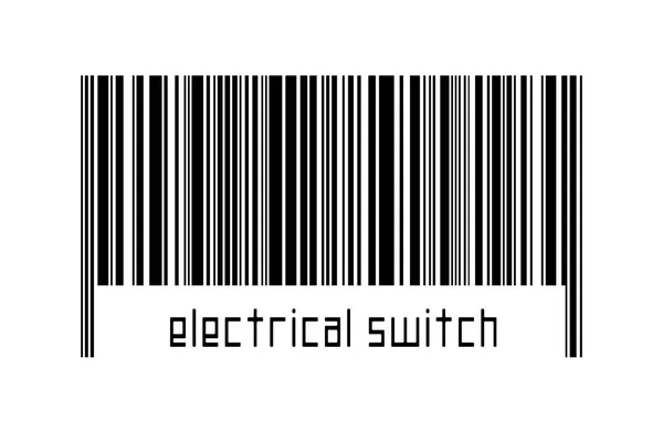 Digitalization Concept Barcode Black Horizontal Lines Inscription Electrical Switch — Stock Photo, Image