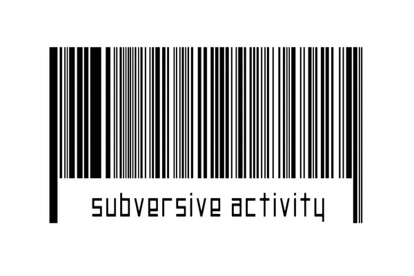 Barcode Auf Weißem Hintergrund Mit Der Aufschrift Subversive Aktivität Unten — Stockfoto