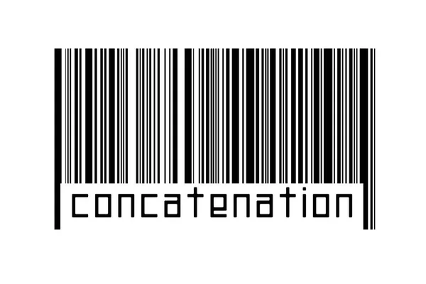 Concept Numérisation Code Barres Lignes Horizontales Noires Avec Inscription Concaténation — Photo
