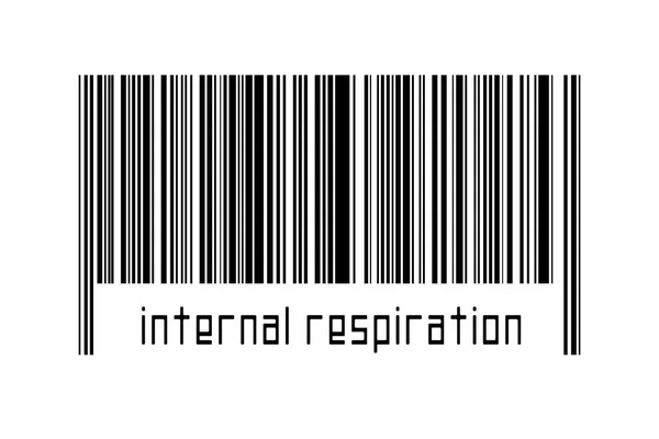 Barcode Auf Weißem Hintergrund Mit Beschriftung Innenatmung Unten Konzept Des — Stockfoto