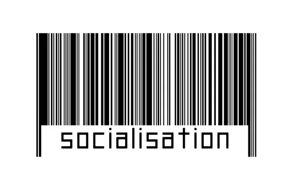 Digitalisierungskonzept Barcode Schwarzer Horizontaler Linien Mit Beschriftung Sozialisation Unten — Stockfoto