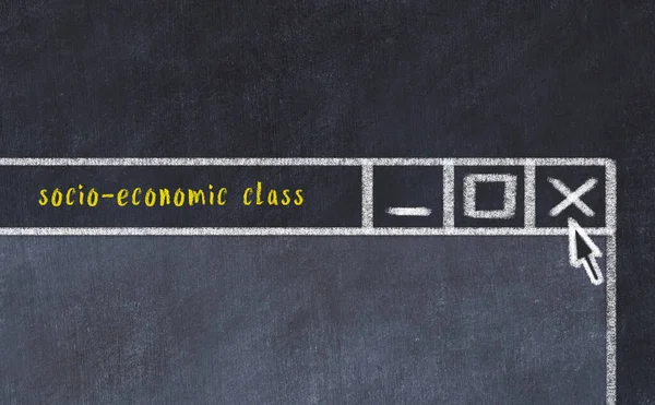 Fermeture Fenêtre Navigateur Avec Légende Classe Socio Économique Dessin Craie — Photo