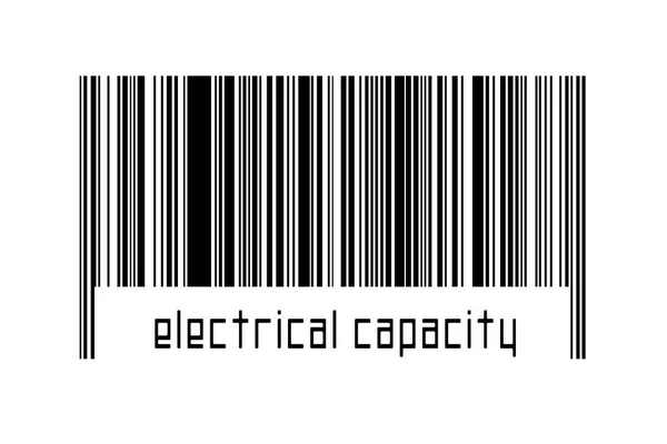 Barcode White Background Inscription Electrical Capacity Concept Trading Globalization — Stock Photo, Image