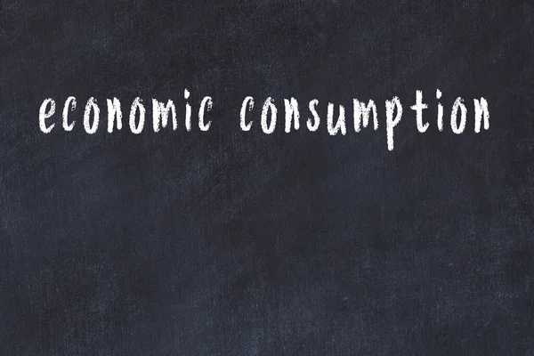 Chalkboard Faculdade Com Com Consumo Econômico Escrito Mão Inscrição Nela — Fotografia de Stock