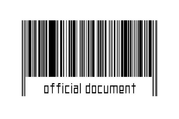 Digitalisierungskonzept Barcode Schwarzer Horizontaler Linien Mit Beschriftung Offizielles Dokument Unten — Stockfoto