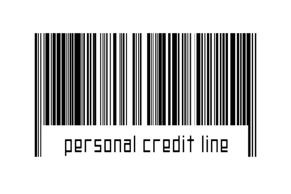 Čárový Kód Bílém Pozadí Nápisem Osobní Kreditní Linka Níže Koncepce — Stock fotografie