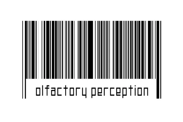 Barcode Λευκό Φόντο Επιγραφή Οσφρητική Αντίληψη Παρακάτω Έννοια Του Εμπορίου — Φωτογραφία Αρχείου