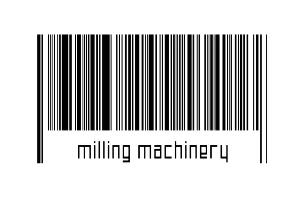 Barcode Λευκό Φόντο Επιγραφή Φρεζάρισμα Μηχανήματα Παρακάτω Έννοια Του Εμπορίου — Φωτογραφία Αρχείου