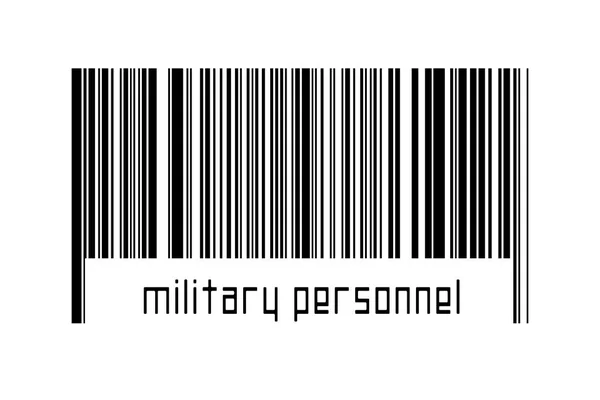 Barcode Auf Weißem Hintergrund Mit Inschrift Militärangehörige Unten Konzept Des — Stockfoto