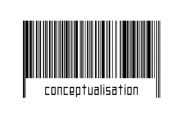 Штрих Код Білому Тлі Концептуалізацією Напису Нижче Концепція Торгівлі Глобалізації — стокове фото