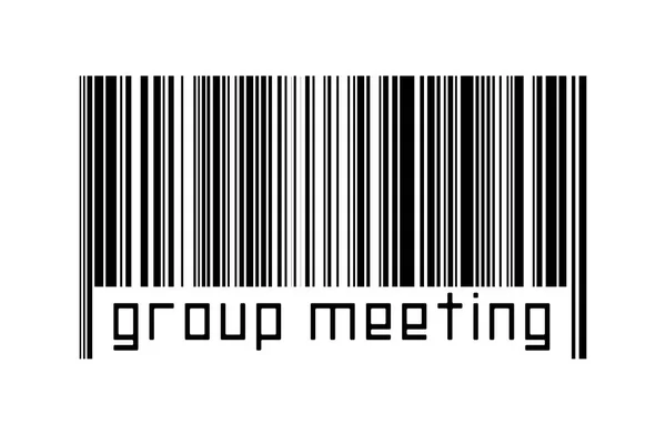 Digitalization Concept Barcode Black Horizontal Lines Inscription Group Meeting — Stock Photo, Image