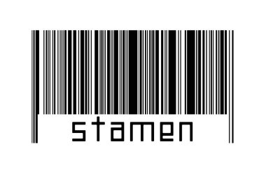 Beyaz arka planda barkod ve altında da yazıtlar var. Ticaret ve küreselleşme kavramı