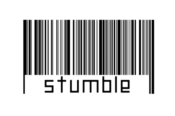 Barcode White Background Inscription Stumble Concept Trading Globalization — Stock Photo, Image
