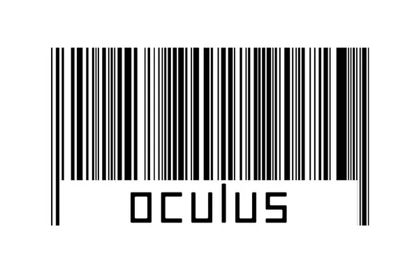 Digitalization concept. Barcode of black horizontal lines with inscription oculus below.