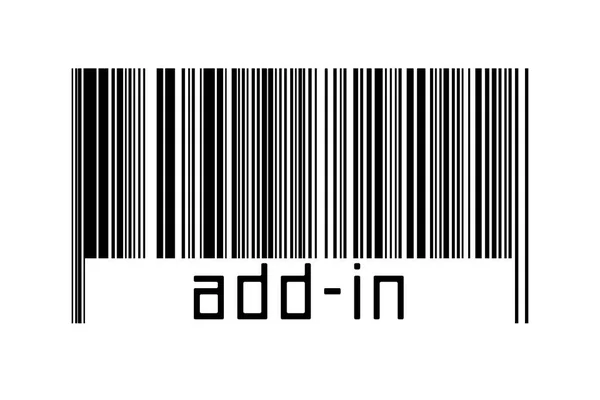 Barcode Λευκό Φόντο Επιγραφή Add Παρακάτω Έννοια Του Εμπορίου Και — Φωτογραφία Αρχείου