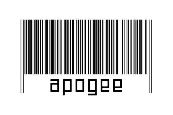 Barcode Auf Weißem Hintergrund Mit Inschrift Apogäum Unten Konzept Des — Stockfoto