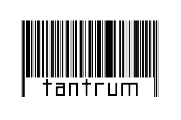 Barcode Λευκό Φόντο Επιγραφή Tantrum Παρακάτω Έννοια Του Εμπορίου Και — Φωτογραφία Αρχείου