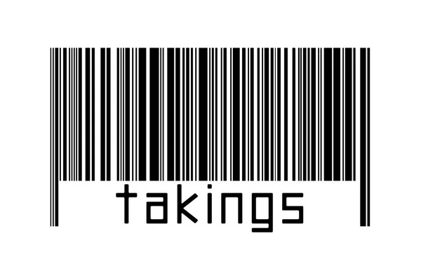 Ψηφιοποίηση Έννοια Barcode Μαύρο Οριζόντιες Γραμμές Επιγραφή Έσοδα Παρακάτω — Φωτογραφία Αρχείου