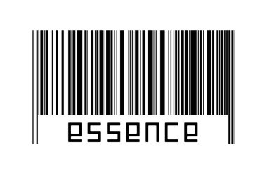Altında yazıt özü olan beyaz arkaplanda barkod. Ticaret ve küreselleşme kavramı