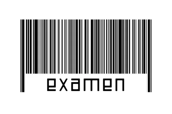 Barcode White Background Inscription Examen Concept Trading Globalization — Stock Photo, Image