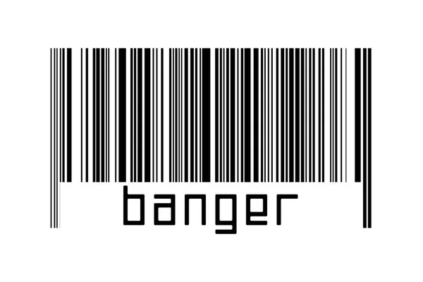 Barcode Witte Achtergrond Met Onderstaande Inscriptie Banger Begrip Handel Mondialisering — Stockfoto