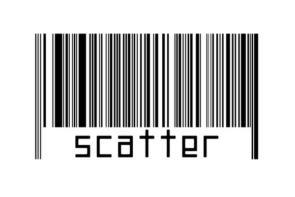 Barcode Auf Weißem Hintergrund Mit Beschriftungsstreuung Unten Konzept Des Handels — Stockfoto