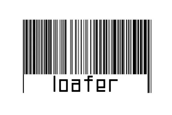 Barcode Witte Achtergrond Met Daaronder Inscriptie Loafer Begrip Handel Mondialisering — Stockfoto