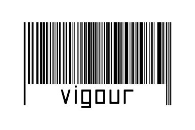 Beyaz arka planda barkod ve altında yazıt enerjisi var. Ticaret ve küreselleşme kavramı