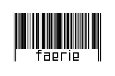 Altında yazıt perisi olan beyaz arka planda bir barkod. Ticaret ve küreselleşme kavramı