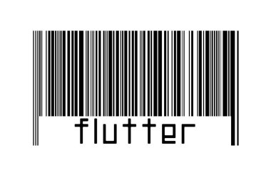 Beyaz arkaplanda barkod ve altta yazı var. Ticaret ve küreselleşme kavramı