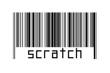 Beyaz arkaplanda barkod ve altında yazı var. Ticaret ve küreselleşme kavramı