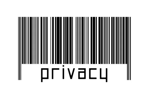 Koncepcja Digitalizacji Kod Kreskowy Czarnych Linii Poziomych Napisem Prywatności Poniżej — Zdjęcie stockowe