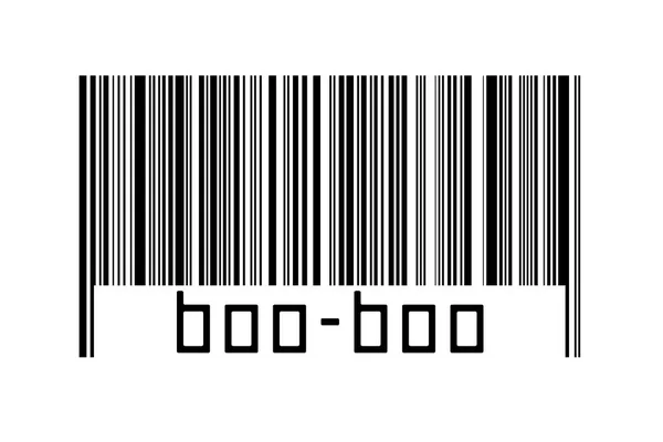 Conceito Digitalização Código Barras Linhas Horizontais Pretas Com Inscrição Boo — Fotografia de Stock