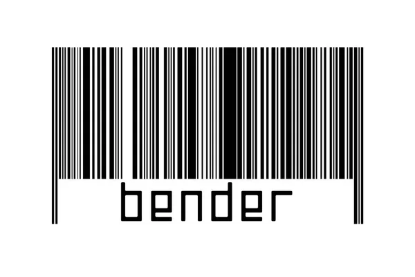 Barcode Λευκό Φόντο Επιγραφή Bender Παρακάτω Έννοια Του Εμπορίου Και — Φωτογραφία Αρχείου