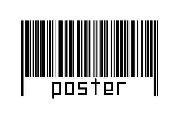 Barcode Auf Weißem Hintergrund Mit Aufschrift Poster Unten Konzept Des — Stockfoto