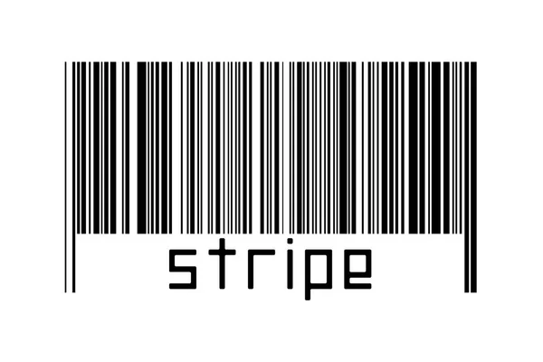 Barcode Auf Weißem Hintergrund Mit Schriftzug Unten Konzept Des Handels — Stockfoto