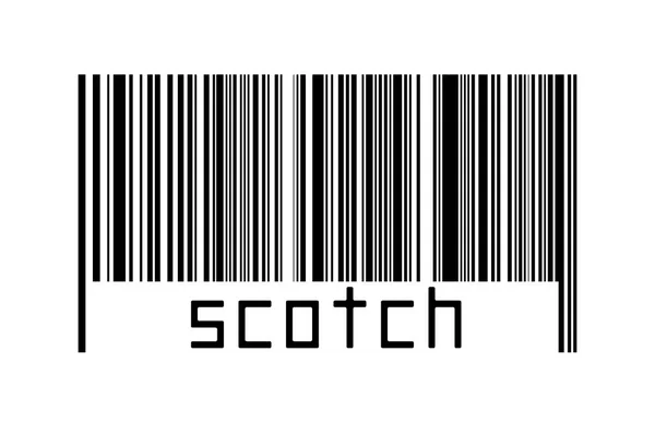 Digitalization Concept Barcode Black Horizontal Lines Inscription Scotch — Stock Photo, Image