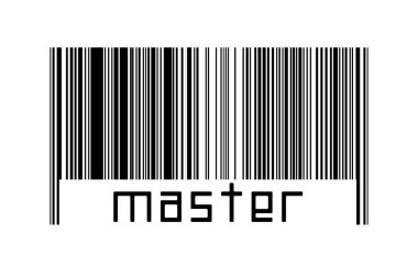 Dijitalleştirme kavramı. Altında yazı ustası olan siyah yatay çizgilerin barkodu.