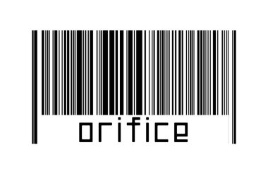 Altında yazıt deliği olan beyaz arka planda bir barkod. Ticaret ve küreselleşme kavramı