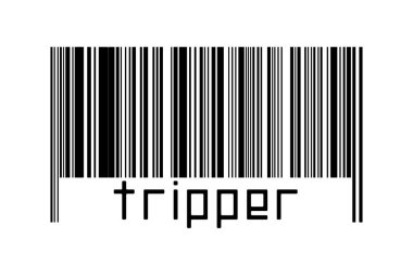 Altında yazıt gezgini olan beyaz arka planda bir barkod. Ticaret ve küreselleşme kavramı