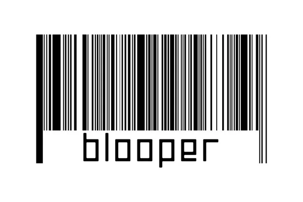 Ψηφιοποίηση Έννοια Barcode Μαύρο Οριζόντιες Γραμμές Επιγραφή Blooper Παρακάτω — Φωτογραφία Αρχείου