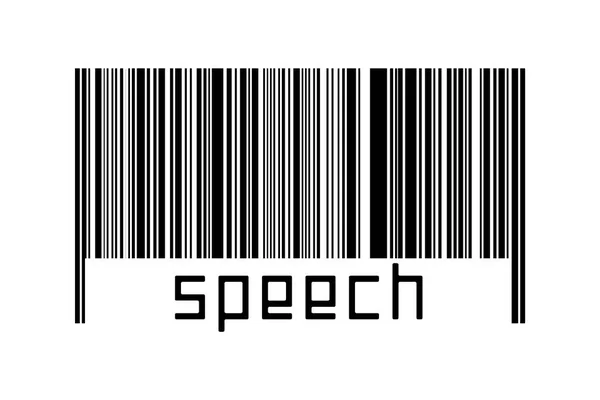 Digitalisierungskonzept Barcode Schwarzer Horizontaler Linien Mit Beschriftungssprache Unten — Stockfoto